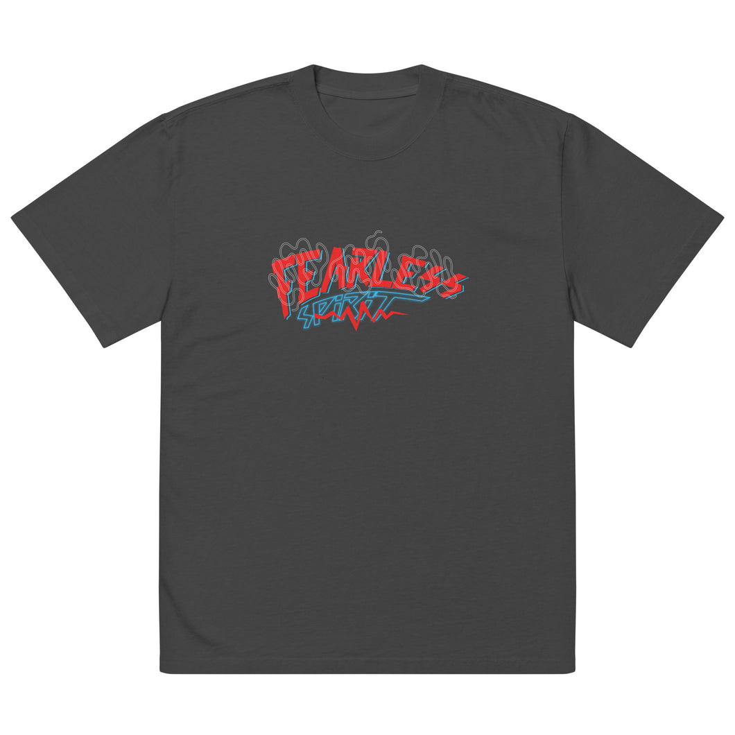 Fearless Red Oversized faded t-shirt